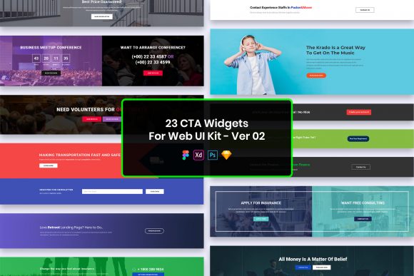 23 Call to Action Widgets for Web UI Kit