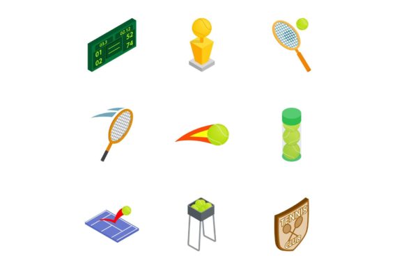 Elevate Sports Design with Tennis Elements Icons Set