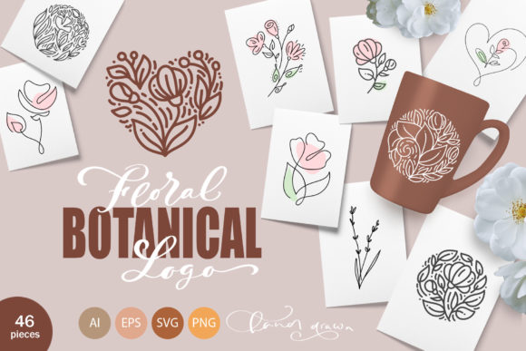 Elevate Your Brand with a Versatile Floral Botanical Logo Collection