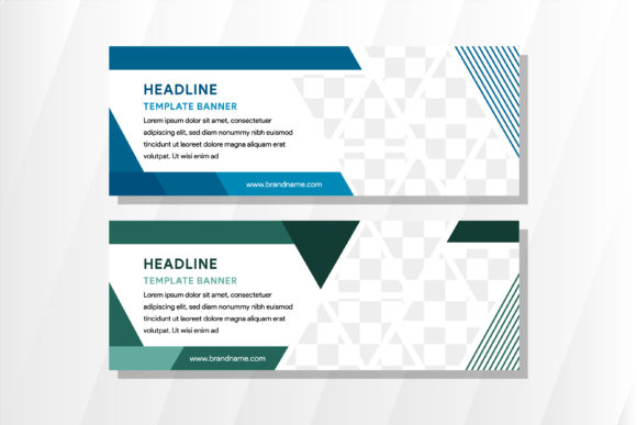 Elevating Digital Presence with the Triangle Horizontal Banner Blue Green