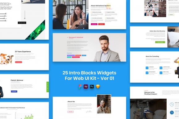 Elevating First Impressions with 25 Intro Blocks Widgets for Web UI Kit
