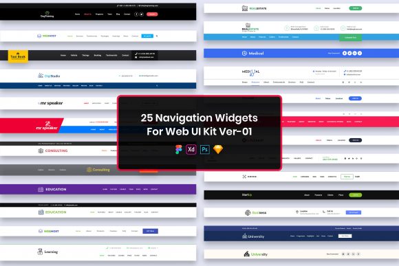 Elevating Web Interfaces with 25 Navigations Widgets for Web UI Kit