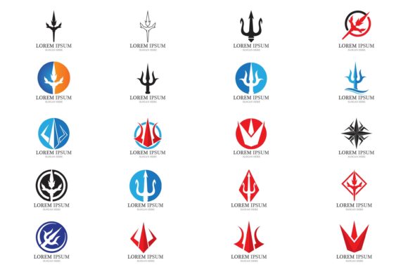 Magic Trident Logo and Symbols Template