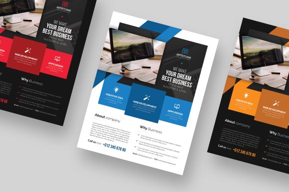 Strategic Brand Positioning with a Professional Flyer Template for Web Agency Business