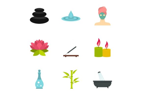 Strategic Visual Communication: Leveraging the Wellness Elements Icons Set, Flat Style