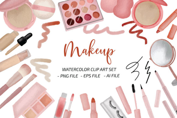 Unleashing Creativity with a Makeup Clip Art Watercolor Set PNG for Modern Design Projects