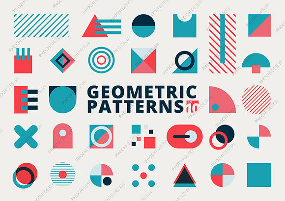 Unlocking Visual Impact with a Set of Geometric Shapes Pattern Design