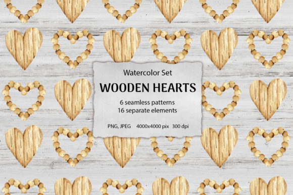 Watercolor Set Wooden Hearts: A Creative Toolkit