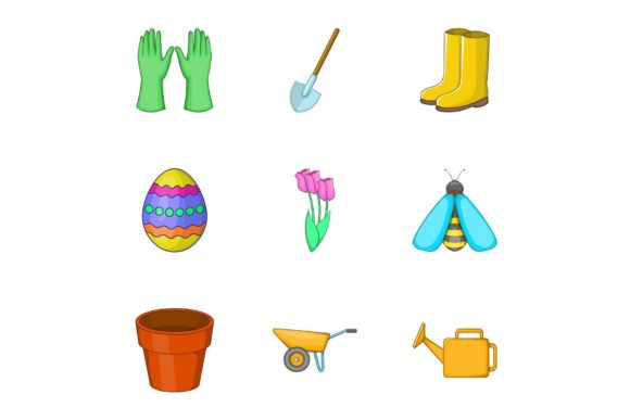 Why the Agricultural Elements Icons Set, Cartoon is a Smart Asset for Modern Design